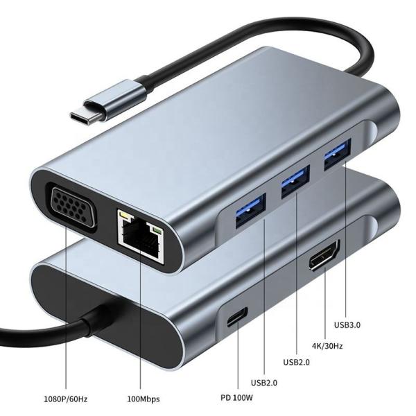 Grain 5 en 1 Hub USB-C Type-C vers HDMI USB3.0 USB2.0 SD TF Adapter Hub avec lecteur de carte