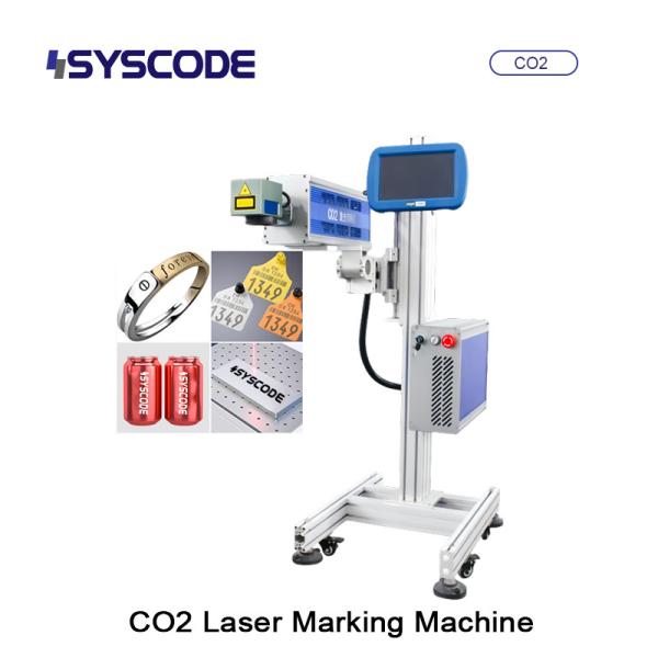 Industrial-grade CO2 Laser Marker - 30W power with air cooling. All-aluminum body, 10.2μm wavelength for permanent marking on electronics/plastics. 10000mm/s speed, IP54 rated.