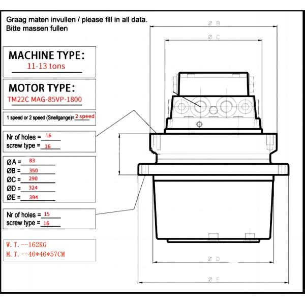 TM22 1912515 1259728 CAT Excavator Final Drive E312 E311 E312b E312c E312d E313