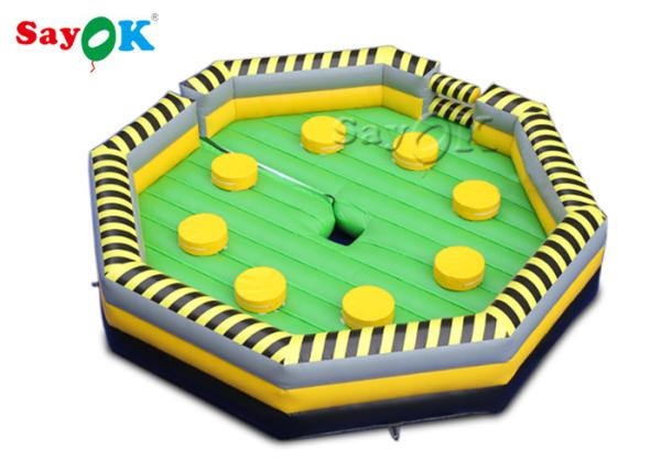 Jogos de quintal infláveis ​​6m Crazy Inflatable Meltdown Machine Meltdown Wipeout Game para diversão