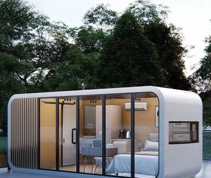 High Temperature Resistance Soundproof High-End Mobile Apple Pod Cabin Capsule Container House with Sandwich Panel for Hotel Use