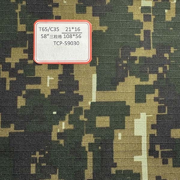 Polyester Camouflage Cotton Fabric TC65*35 Desert Jungle Woven Plaid Clothing Fabric