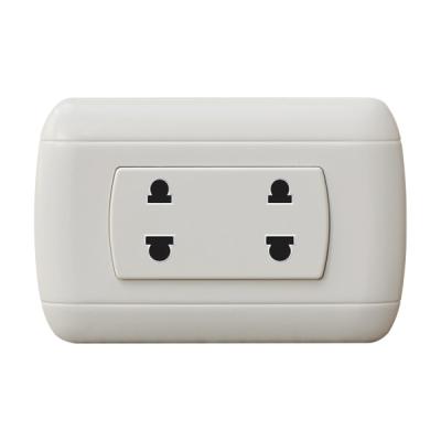 Elegant Design 2 Gang Switched Socket , Custom 15A 250V Double Switch Socket
