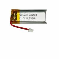AUK 3,7V batterie au lithium polymère 701230 230mAh batterie Lipo pour la bande de col Bluetooth casque voiture de jouet pour enfants et robot