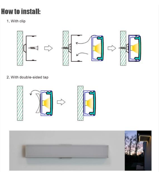 6063 T5 Aluminum Alloy LED Strip Channel with PC Diffused Cover for Surface Mounted Linear Lighting