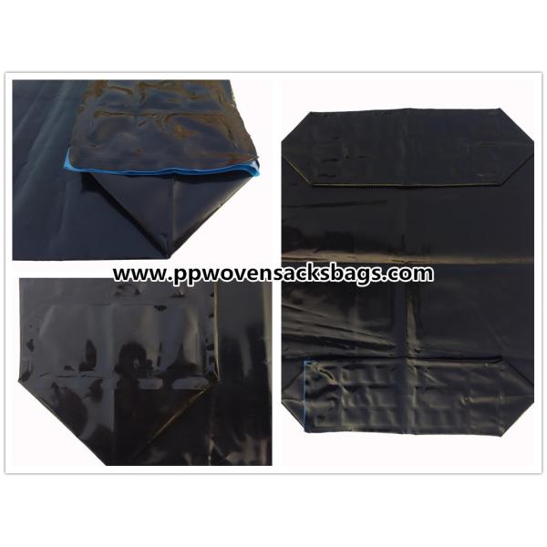 Black PE Plastic Valve Sealed Bags for Packing Activated Carbon / 25kg Valve PE Sacks