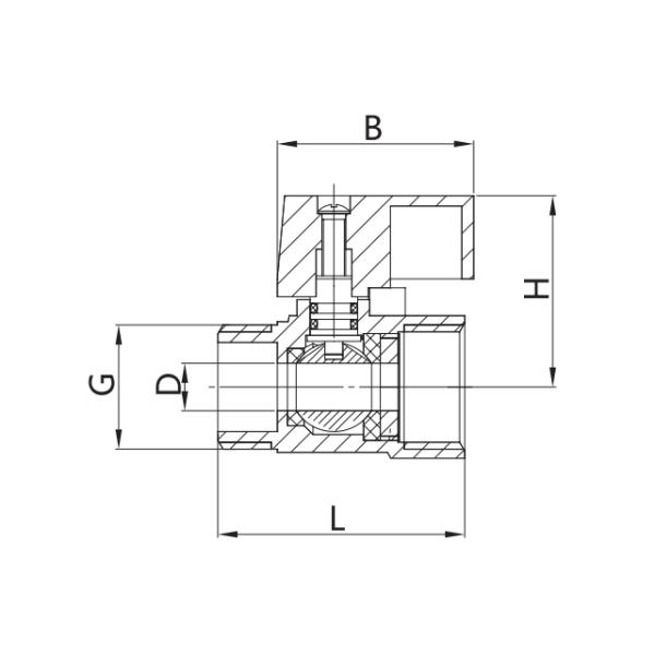 1.6MPa Male X Female Ball Valve Mini ISO 228 Alumium Handle