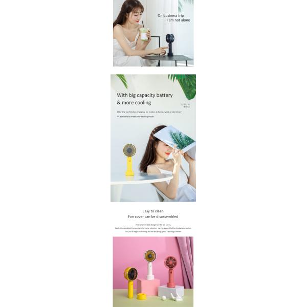 7 Vane Handheld Electric Fan 4W 1200mAh Portable Fan With Usb Charger