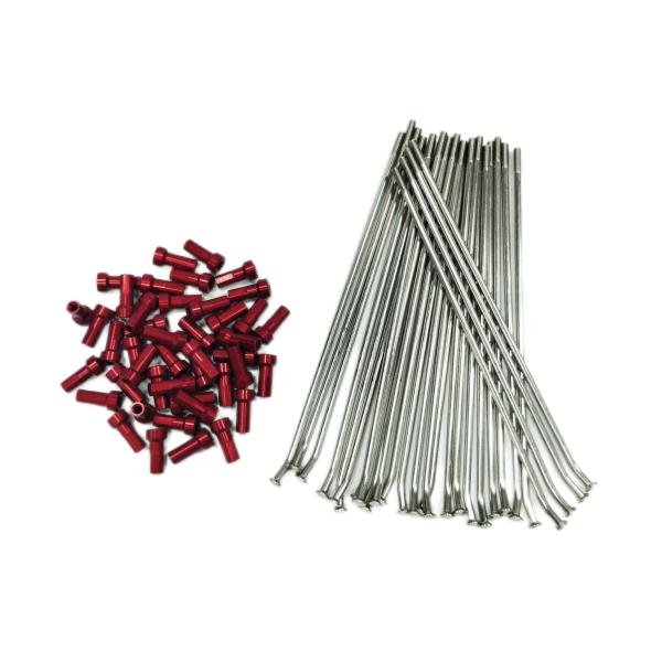 8G 9G 10G Motorcycle Spokes and Red Alloy Nipples for Replacement/Upgrade Accessories