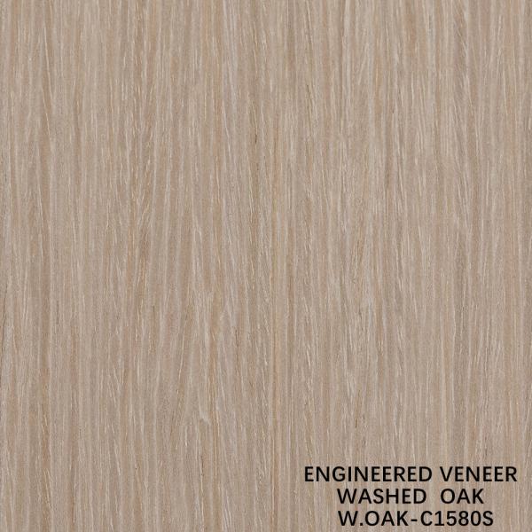 Reconstituted Washed Oak Wood Veneer Slice Cut Technics Vertical Grain Standard Size 2500*640mm Indoor Decorative Board W.OAK-1439S / 1580S / 1591S