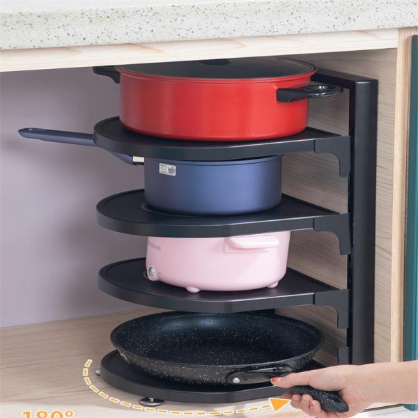 Adjustable Pot Rack Organizers 3 Tiers Pots and Pans Organizer with Customized Logo