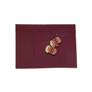 Custom Printing Holiday Card Christmas Greeting Cards With Gold Words Folded