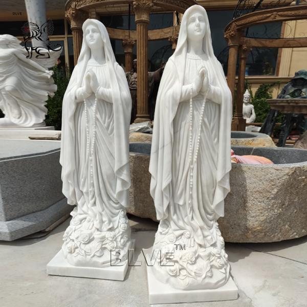 Life Size Virgin Mary Statue Marble Sculpture Virgin Mary Home Decor Religious Woman Handcarved Western Style