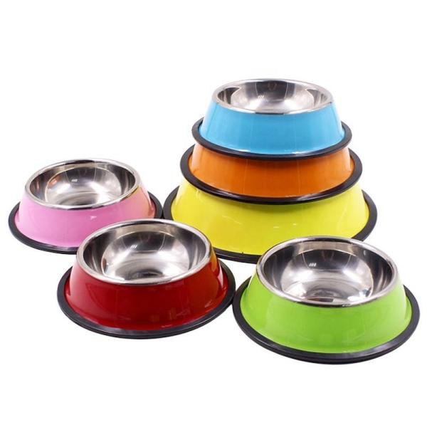 10oz - 50oz Dog Feeder Bowls Powder Coated Stainless Steel Dog Bowls