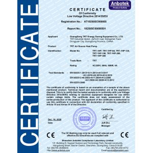 Guangdong TRT Energy Saving Equipment Co.,LTD Certifications