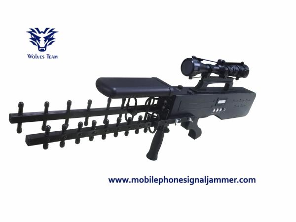 Bulit-in Battery Portable Handheld Gun style All WIFI GPS signal Drone Jammer