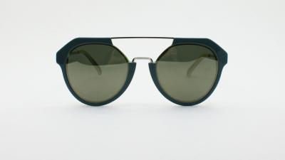 Womens Mens Fashion Oversized Sunglass Vintage Cut-Out Flash Mirror Lens Handmade Acetate Eyeglasses with Double Bridge