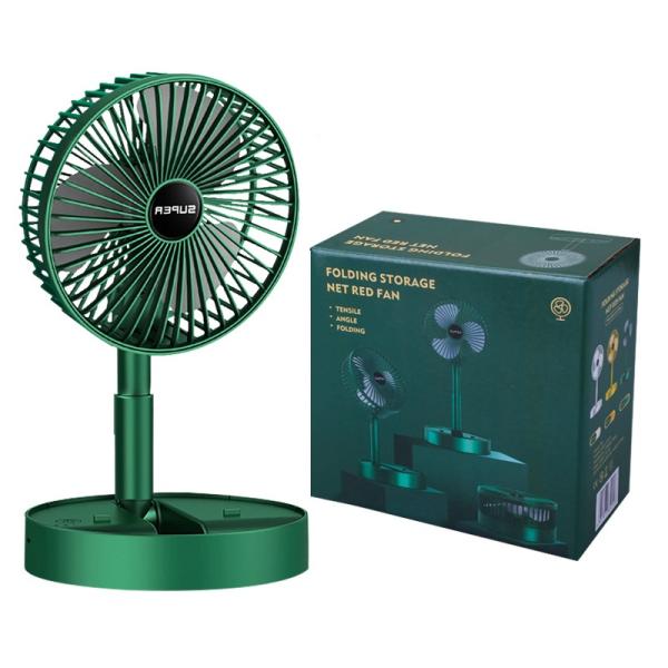 Desktop Office USB Charging Folding Telescopic Fan Mini Portable Electric Fan Plastic