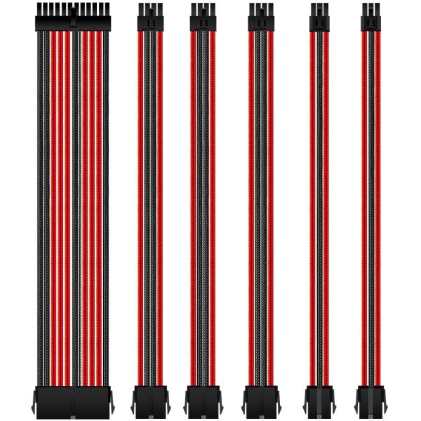 Power Supply Cable Extension Psu extension  Braided Sleeved 30cm computer power cord Set