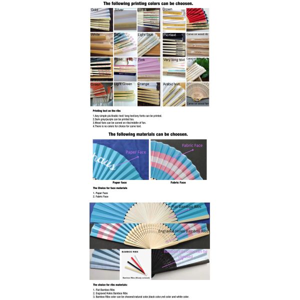 Custom Bamboo Hand Fan Personalized Wedding Fans Paper Fans for Wedding Decoration