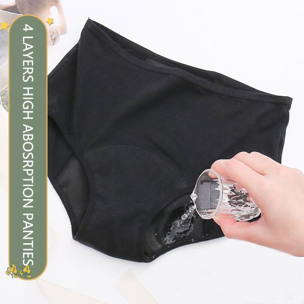Hipster Leak Proof Period Underwear Adults 4 Layers Cotton Period Underwear