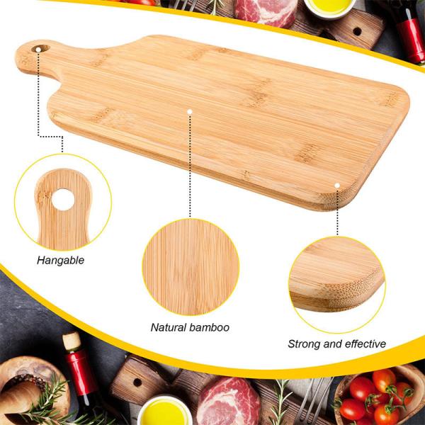 Kitchen Thick Large Bamboo Cutting Board with Handle Personalized Customized Designs