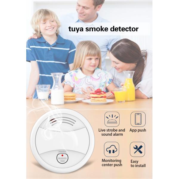 Tuya Smart Home Энергосберегающий аккумулятор Источник питания Мобильное приложение Push Wifi Детектор дыма