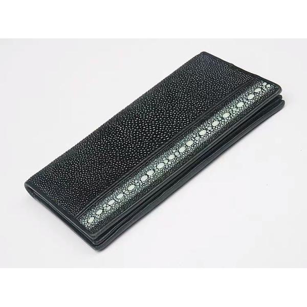 Unisex Style Authentic Stingray Skin Women Men Slim Bifold Wallet Card Bag Genuine Leather Female Male Thin Clutch Purse