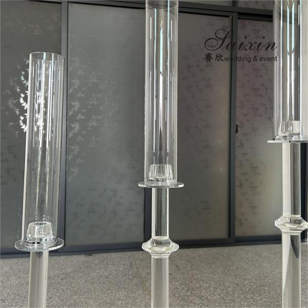 High Quality Candle Holder 3 pcs Set Crystal Wedding Decor Supplies Tall Centerpiece Crystal Candle Holder