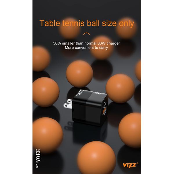 PD37 США плюс быстрый поручая заряжатель стены заряжателя телефона 33W GaN с двойным портом