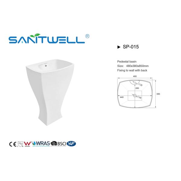 2022 Fashion Design White Color Toilet Hand Wash Basin With Pedestal Cleaning Rectangular Shape