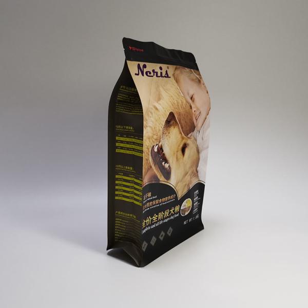 360mmx205mm 95mm 135 Micron Flat Bottom Pouches , Custom Dog Treat Packaging