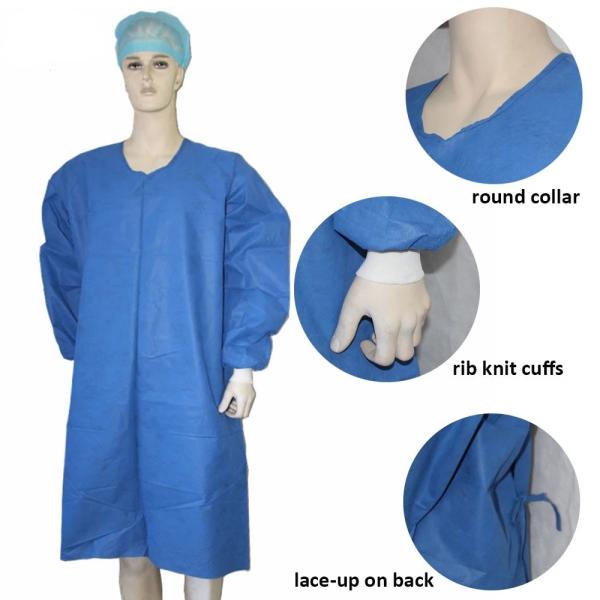 Yellow Color Protective Surgical Gowns Disposable Surgical Hospital Isolation Clothing