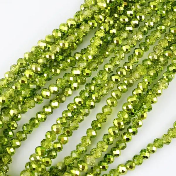 Glass Facetted Beads Lampwork Loose Round Glass Crystal Glass Rondelle Loose Beads