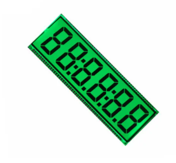 Custom 7 Segment LCD Display with 37mm x 17mm x 1.1mm Dimensions and 3.0V Supply Voltage for 34mm x 12mm Viewing Area