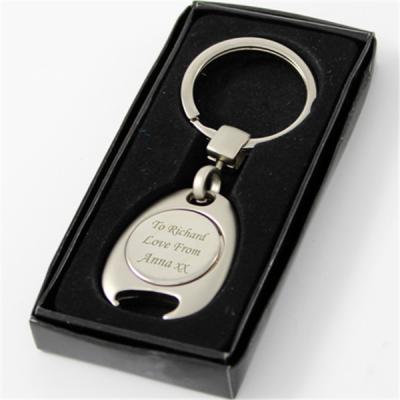 Hot sale high quality custom design metal trolley token coin keychain packaging box
