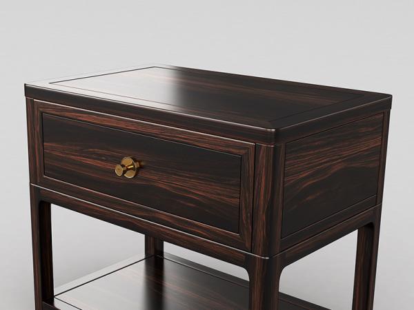 Rectangle Ebony Hard Wood Night Stand 600*500*550mm For Hotel