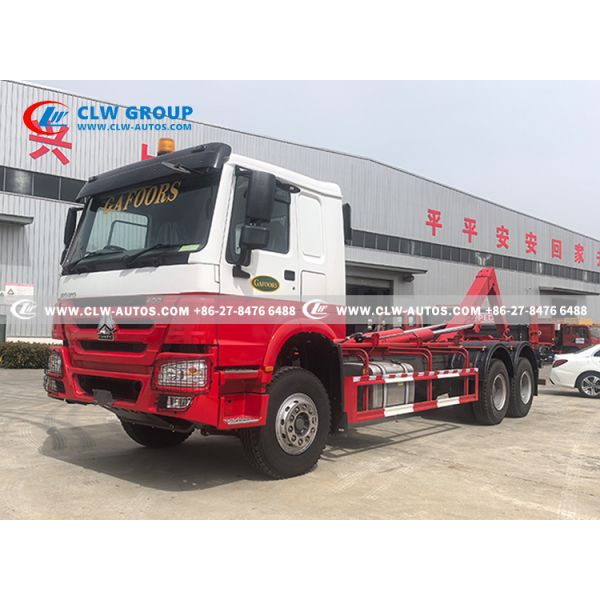 Sinotruk HOWO RHD 6x4 25-Ton Hydraulic Hook Lift Truck with Weichai 400HP Engine and RHD HW76 Cabin