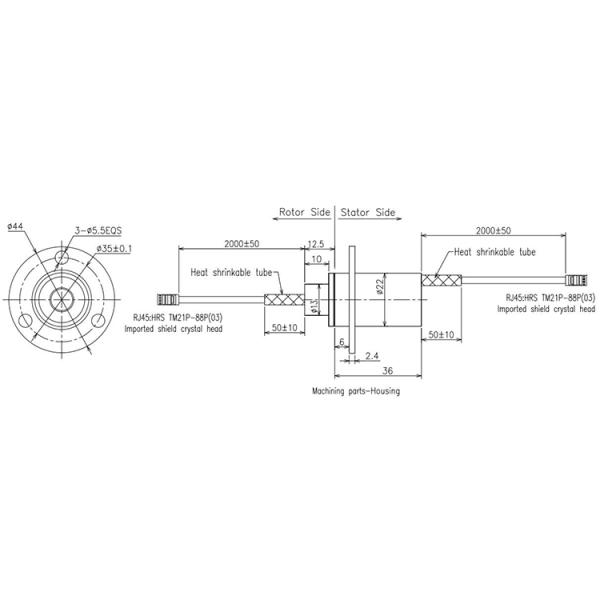 RJ45 кольцо выскальзывания капсулы локальных сетей соединителя IP55 250rpm 100M