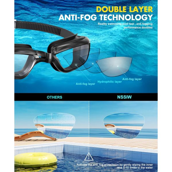 Adult Racing Wimming Goggles Silicone Swim Goggles With PC Lenses No Glare