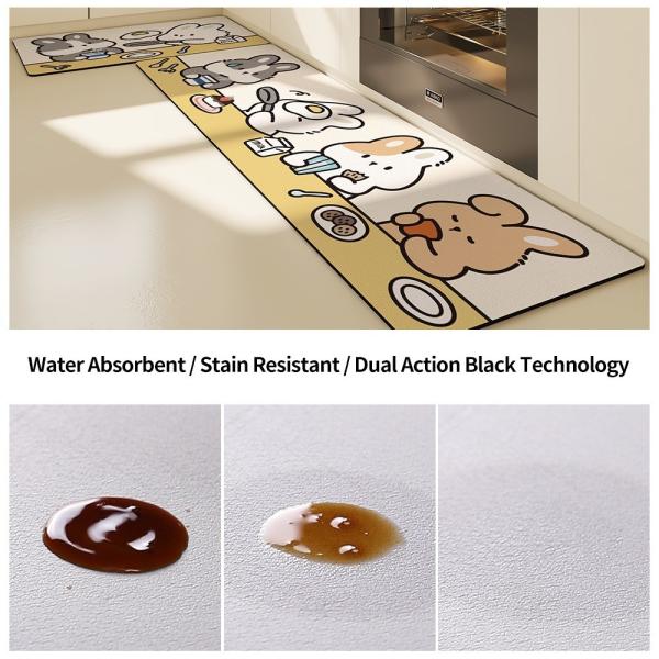 Tapete de cozinha de borracha de estilo nórdico para sala de estar Tapete de quarto Tapete de decoração de casa