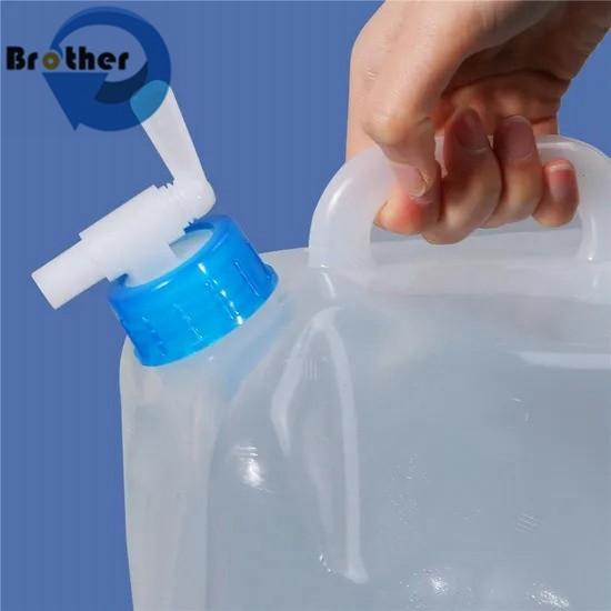 Folding Bucket Liquid Container with Handle Soft Collapsible Plastic LDPE Outdoor Goods Never Leaking 5L~ 20L Cube Seal Cap
