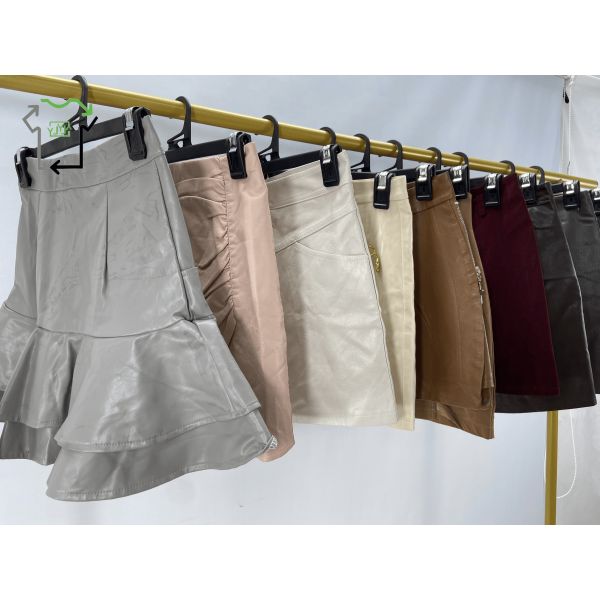 Recycled Used Clothes Bulk Supply Second Hand Leather Short Dress Mixed Style