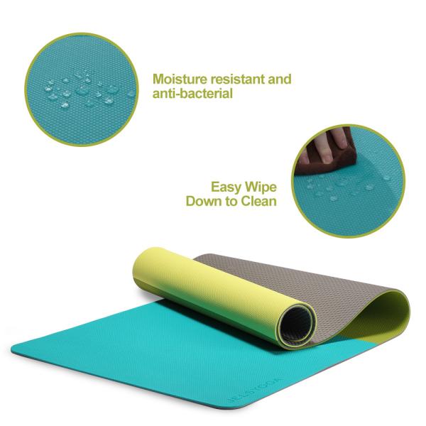 SGS Certified TPE Sport Yoga Mat With Carrying Strap Three Color Color Matching Pad