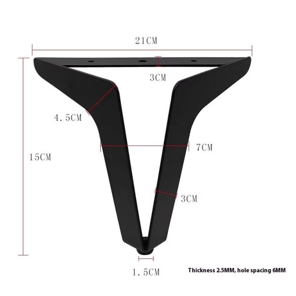 Customizable Size V-shaped Hot Metal Furniture Black Gold Sofa Coffee Table Legs Furniture Accessories