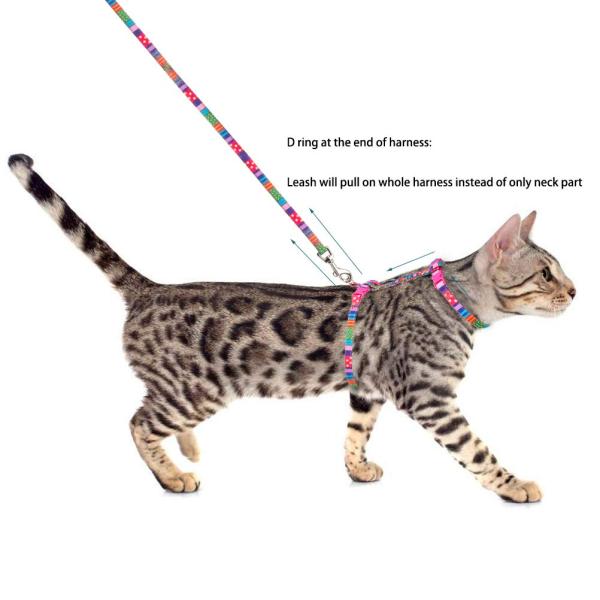 Проводка кота с установленным поводком - регулируемый мягкий ремень с дизайном моды