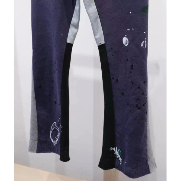 Small Order Clothing Manufacturers Men'S Splashed Paint With Hole Drawstring Flared Sweatpants