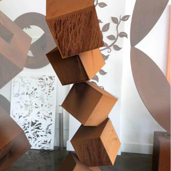 Outdoor Corten Steel Sculpture Large Rusty Metal Statues For Gardens