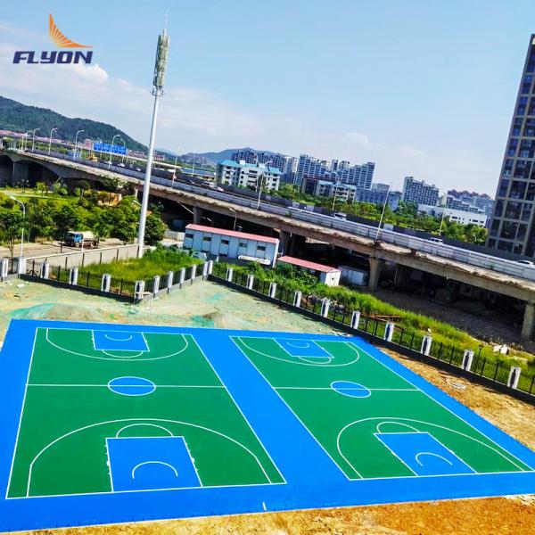 Easy Clean Indoor Outdoor Polyurethane Athletic Flooring Modular Sports Flooring