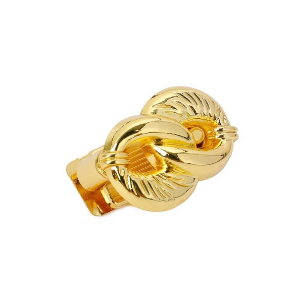 Bright Gold Wrapped Metal Pouch Lock Accessories Decorative Fitting For Handbag